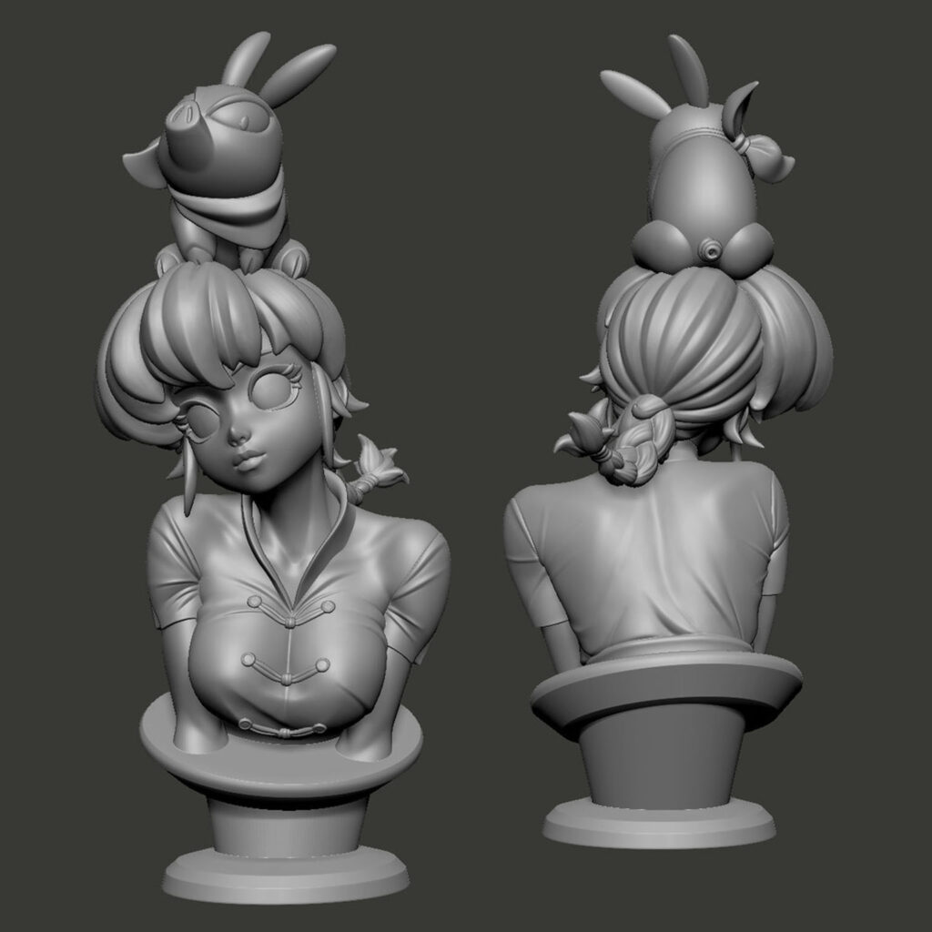 Ranma y Pechan - Busto STL Gratis - DINAMUUU3D