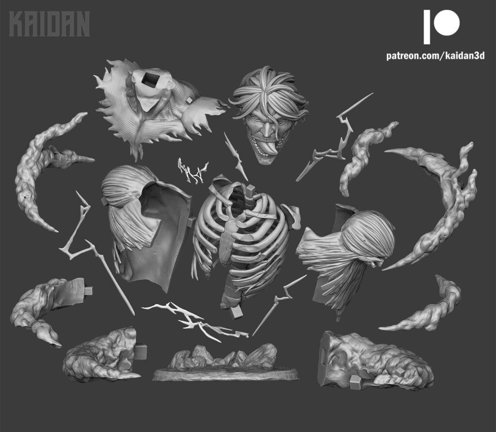 Attack Titan y Eren - Kaidan3D