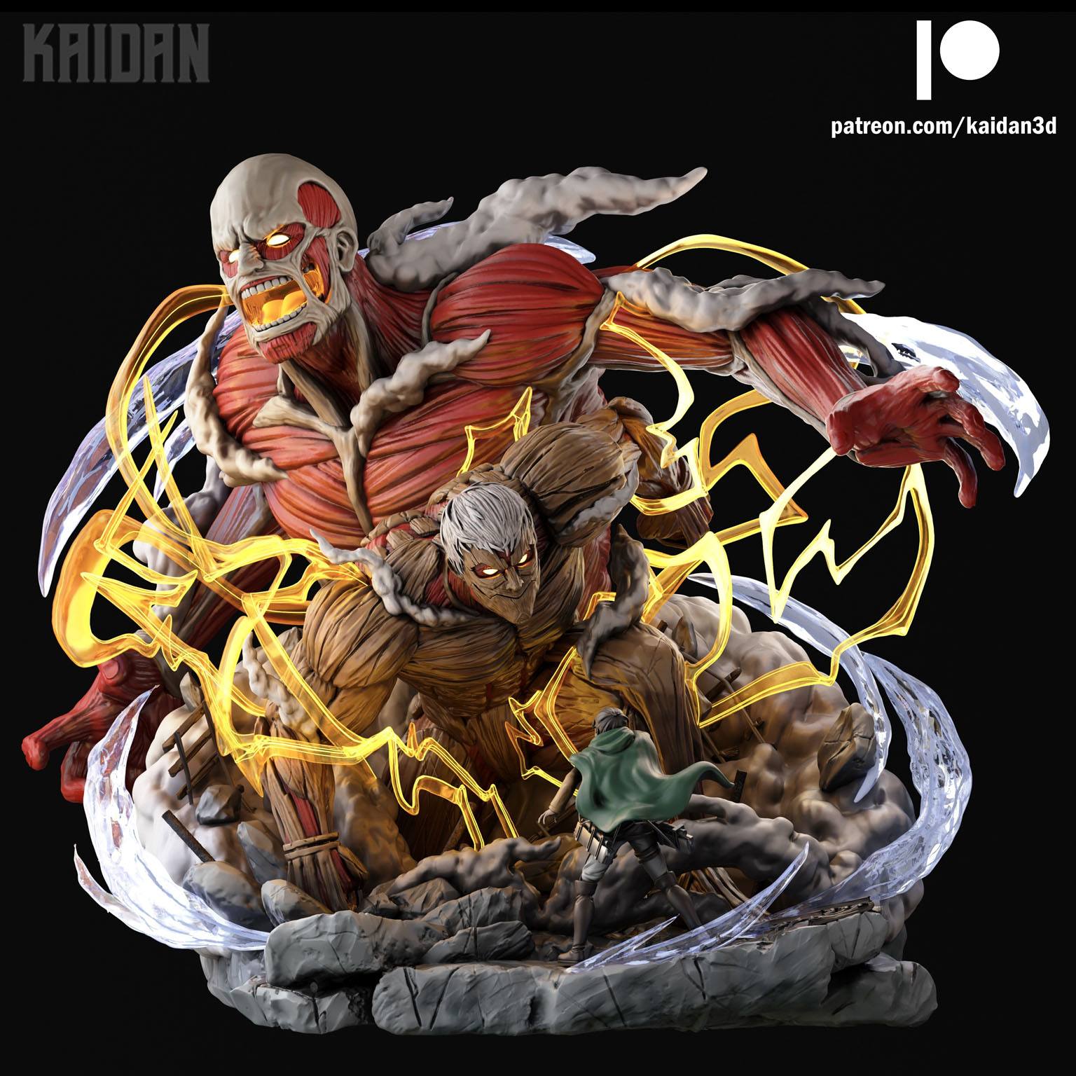 Titan Acorazado y Titan Colosal - Shingeki no Kyojin - Figura 3D STL para Imprimir - KAIDAN3D