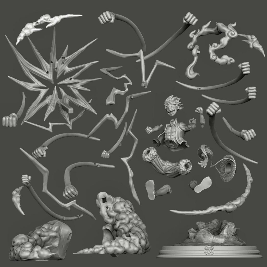 Luffy Gear 5 - Onepiece - Figura STL Luffy Gear Five - Kaidan3D