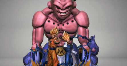Super Buu, Goku y Vegeta- Diorama STL de Dragonball - Imprimir en 3D