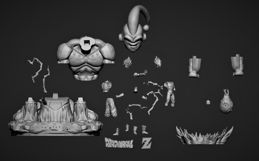 Super Buu, Goku y Vegeta- Diorama STL de Dragonball - Imprimir en 3D