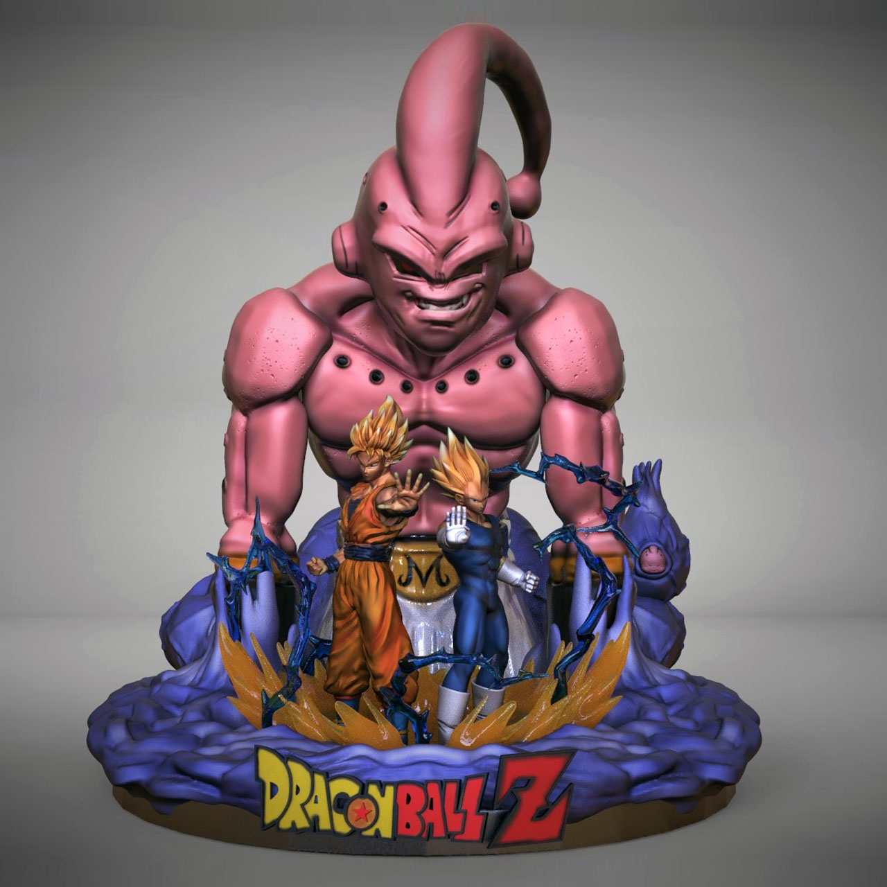 Super Buu, Goku y Vegeta- Diorama STL de Dragonball - Imprimir en 3D