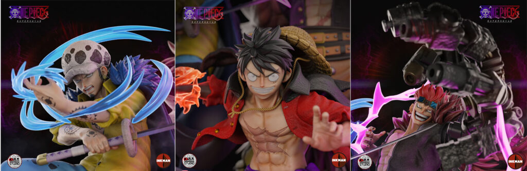 Diorama SuperNovas - Luffy, Law y Kid para impresion 3D de KIBA Studio