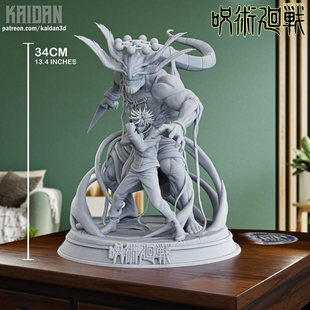 Megumi & Mahoraga - Figura Jujutsu Kaisen Diorama para Imprimir en 3D - Kaidan3D