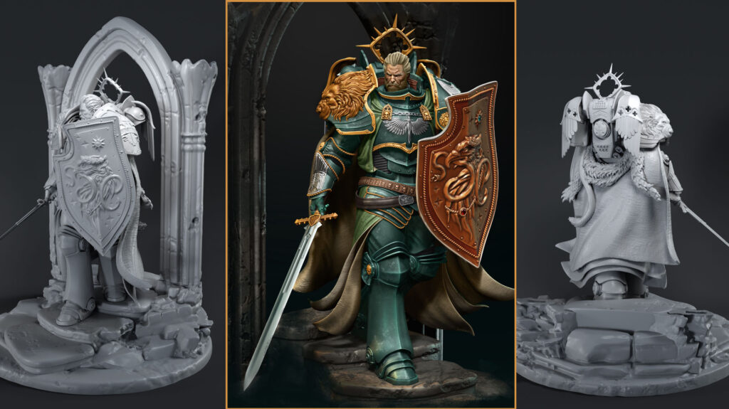 Lion El'Jonson - Primarca de los Angeles Oscuros - Miniatura STL Impresión Resina