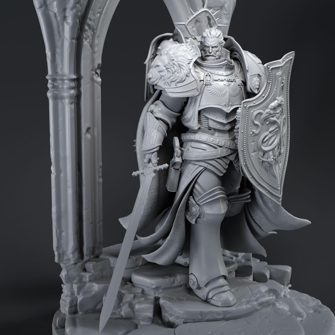 Lion El'Jonson - Primarca de los Angeles Oscuros - Miniatura STL Impresión Resina