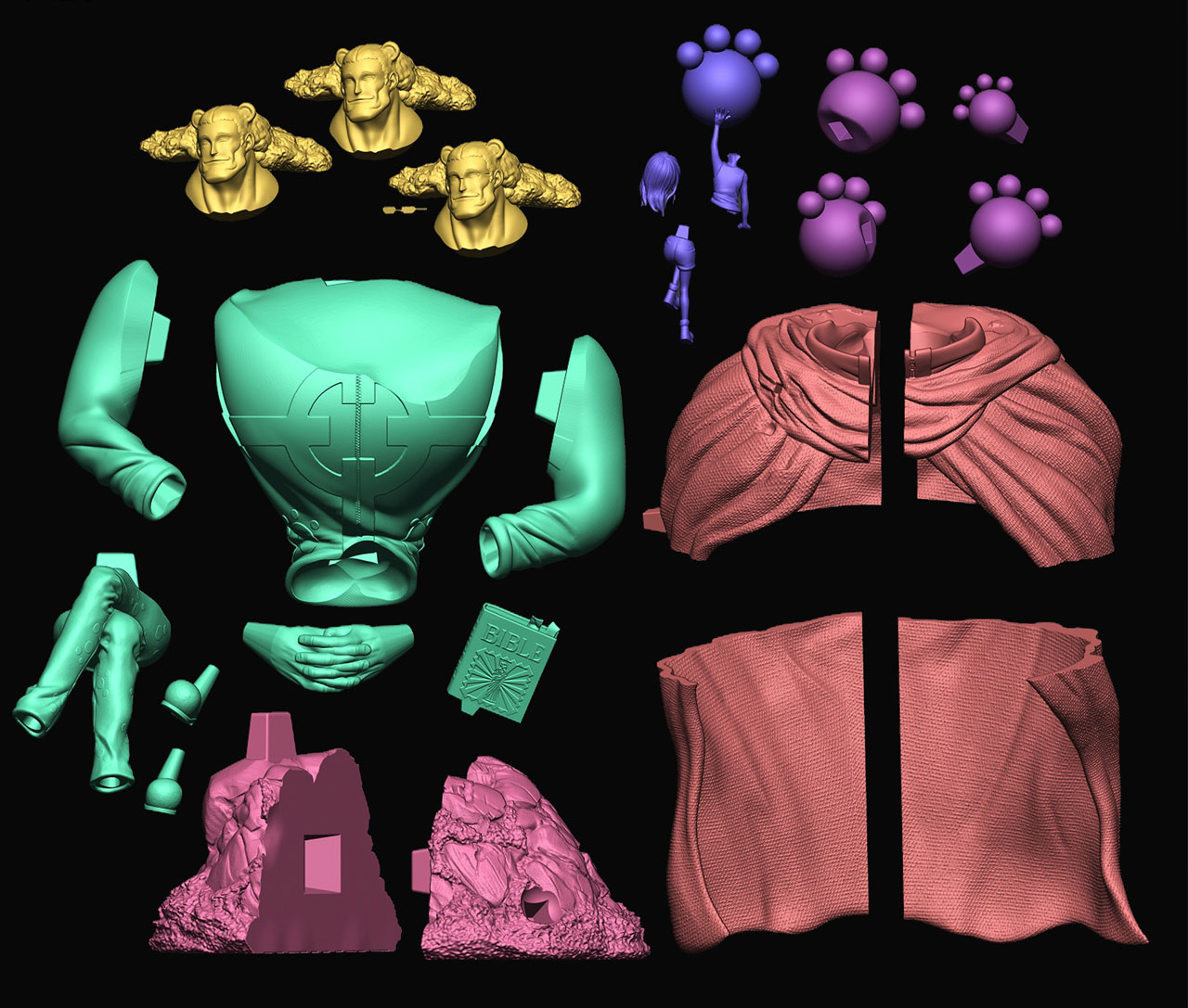 Kuma x Bonney - Onepiece - Figura STL Padre e Hija - Kaidan3D