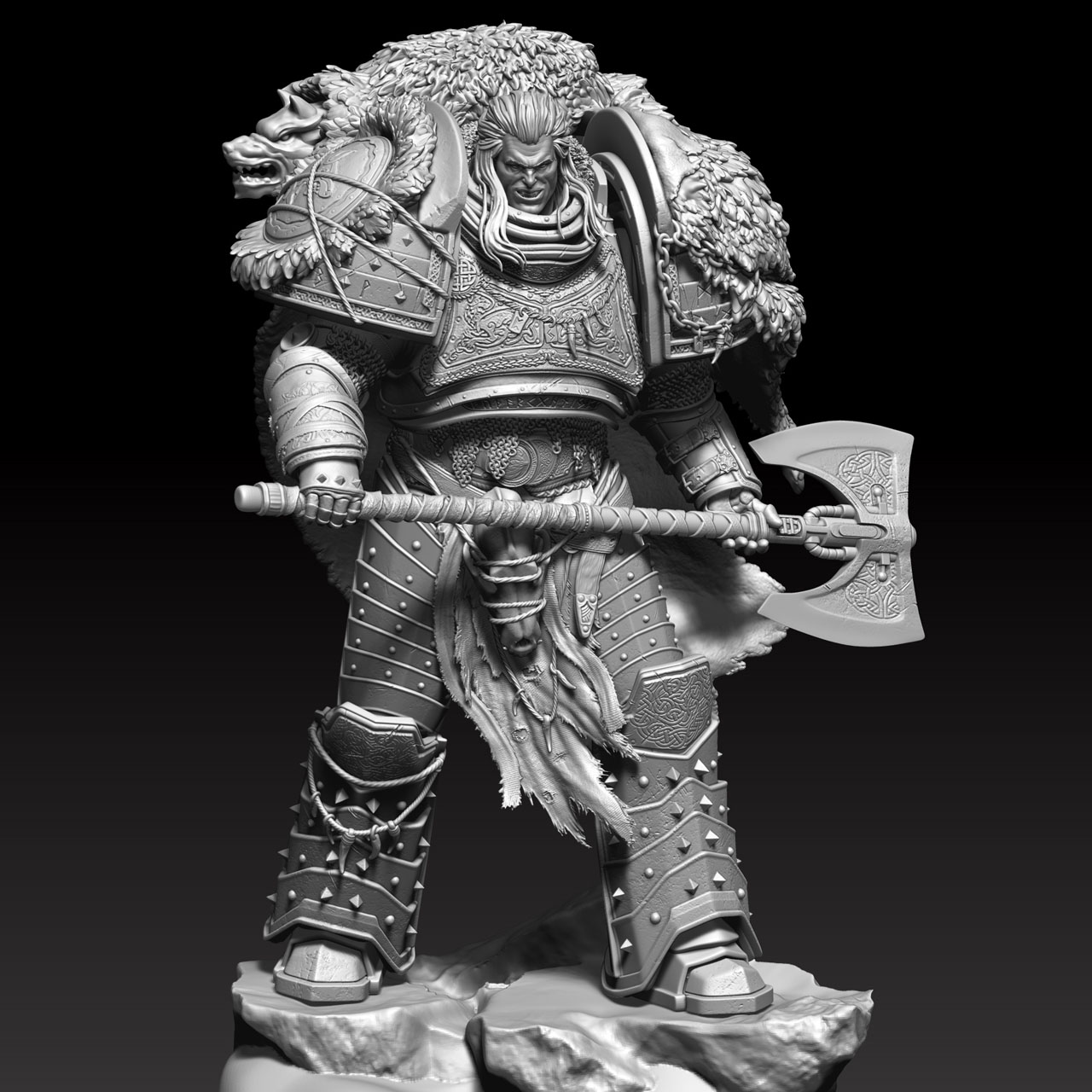 Leman Russ - Primarca de los Lobos Espaciales - Miniatura STL Impresión Resina